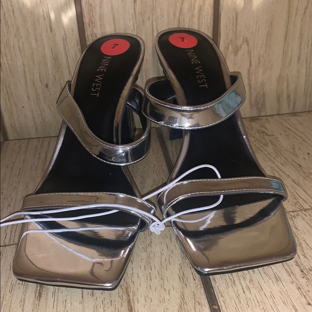 Nine West Metallic Silver Sandals
